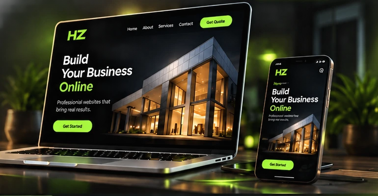 Laptop and mobile website design previews